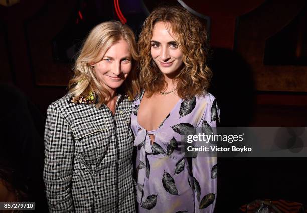 Elizabeth Von Guttman and Alexia Niedzelski attend the Miu Miu aftershow party as part of the Paris Fashion Week Womenswear Spring/Summer 2018 at...