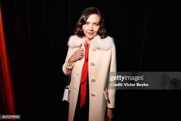 Maggie Gyllenhaal attends the Miu Miu aftershow party as part of the Paris Fashion Week Womenswear Spring/Summer 2018 at Boum Boum on October 3, 2017...