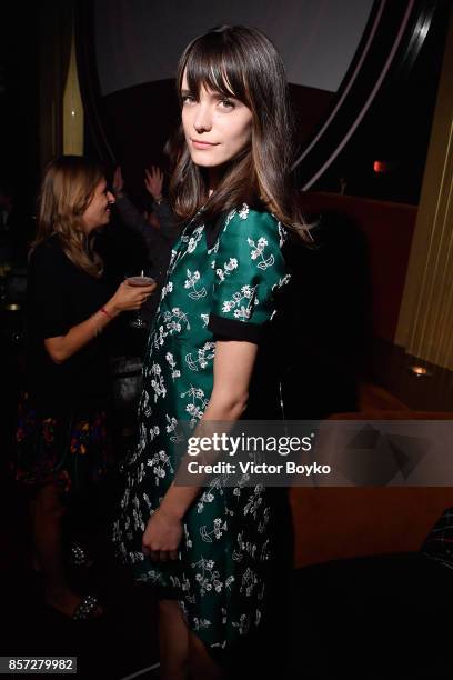 Stacy Martin attends the Miu Miu aftershow party as part of the Paris Fashion Week Womenswear Spring/Summer 2018 at Boum Boum on October 3, 2017 in...