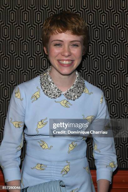 Sophia Lillis attends the Miu Miu aftershow party as part of the Paris Fashion Week Womenswear Spring/Summer 2018 at Boum Boum on October 3, 2017 in...