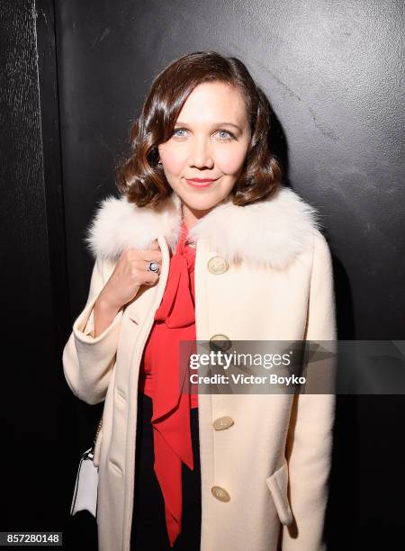 Maggie Gyllenhaal attends the Miu Miu aftershow party as part of the Paris Fashion Week Womenswear Spring/Summer 2018 at Boum Boum on October 3, 2017...