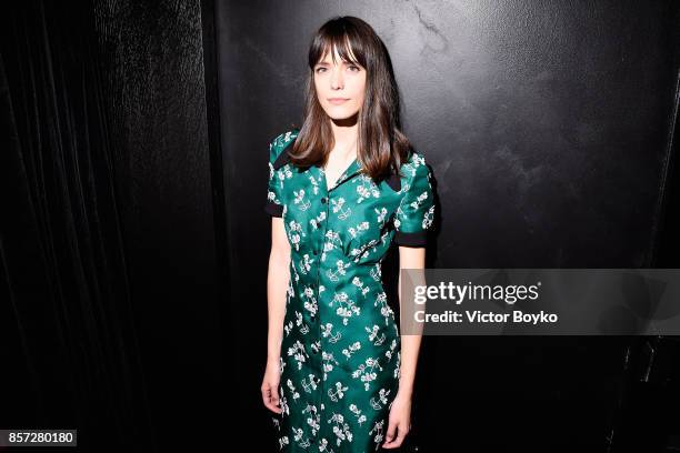 Stacy Martin attends the Miu Miu aftershow party as part of the Paris Fashion Week Womenswear Spring/Summer 2018 at Boum Boum on October 3, 2017 in...