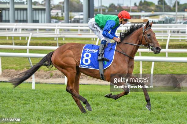 /h8/ ridden by /j8/ before the /r7/ at Caulfield Racecourse on October 01, 2017 in Caulfield, Australia.