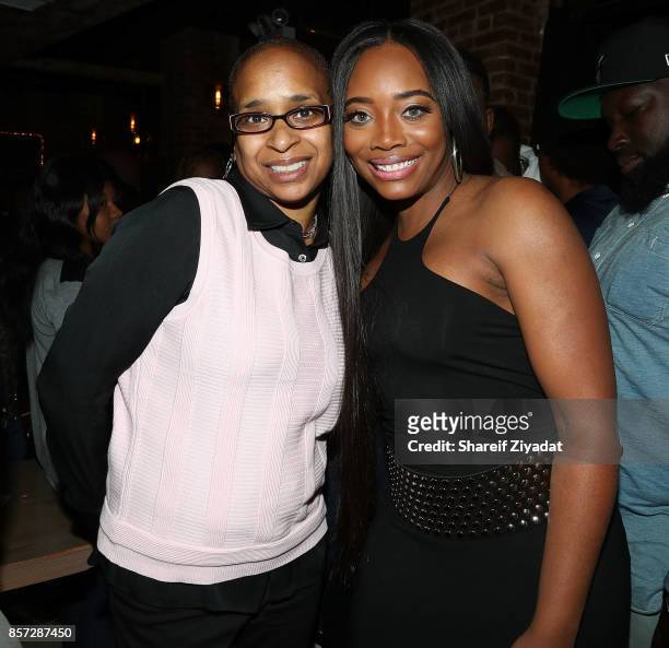 Yandy Smith and Wahida Clark attends The Pink Panther Clique book release party hosted by Yandy Smith at Manhattan Brew & Vine on October 3, 2017 in...