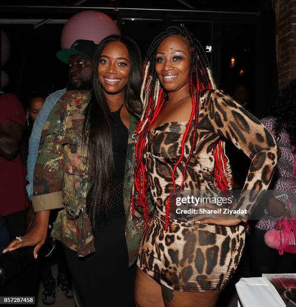 Yandy Smith and Sunshinse Smith-Williams attends The Pink Panther Clique book release party hosted by Yandy Smith at Manhattan Brew & Vine on October...