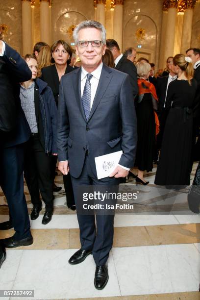 German politician Thomas de Maiziere during the Re-Opening of the Staatsoper Unter den Linden on October 3, 2017 in Berlin, Germany.