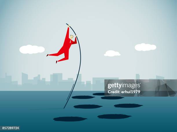 stockillustraties, clipart, cartoons en iconen met oplossing - hindernisbaan