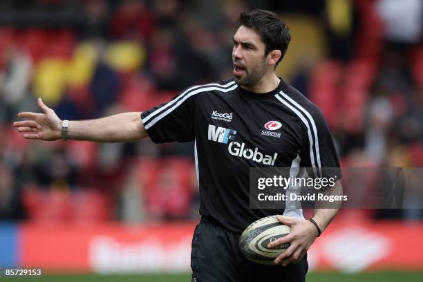 Alex Sanderson, the Saracens forwards coach pictured during the Guinness Premiership match between Saracens and London Wasps at Vicarage Road on...