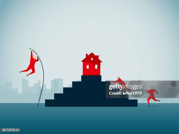 challenge - pole vault stock illustrations