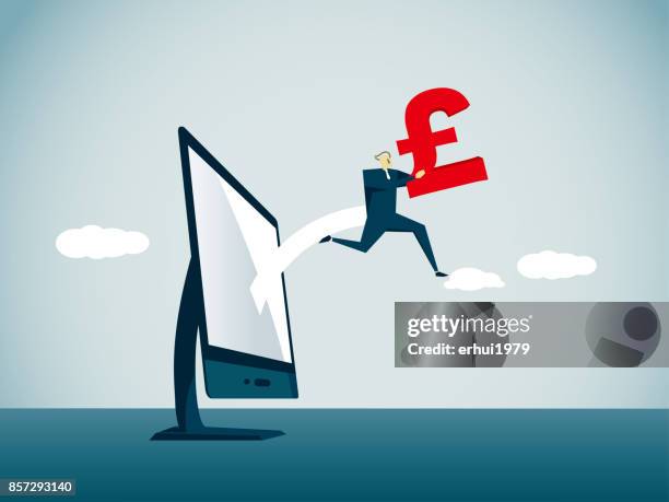 trespassing - pound note stock illustrations