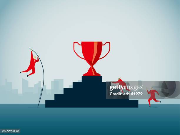 trophy - award - step stool stock illustrations