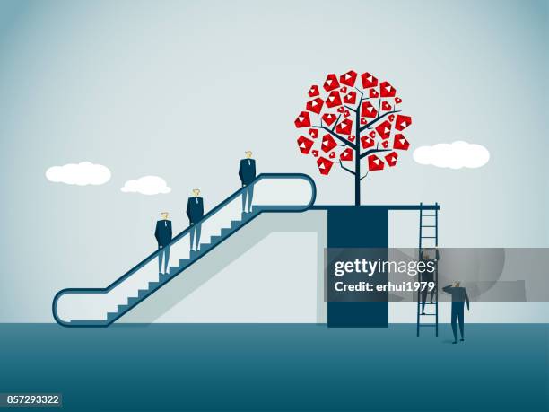 wealth - money doesn't grow on trees stock illustrations