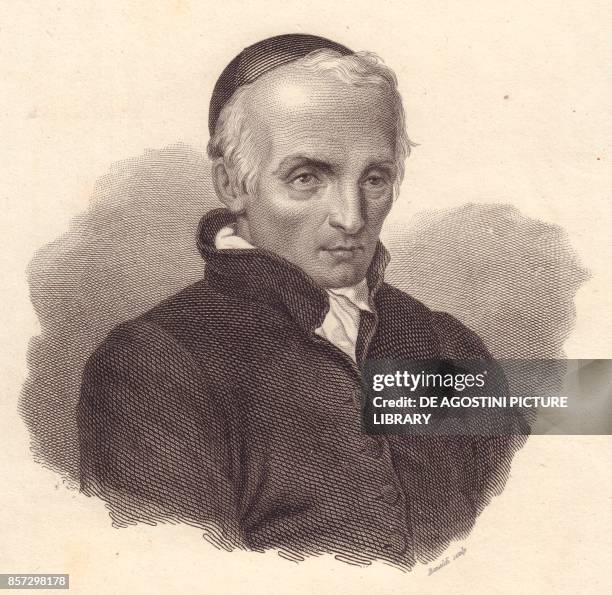 Portrait of the Italian religious and theologian Ottavio Giovanni Battista Assarotti , copper engraving by Bonaldi, from Iconografia italiana degli...