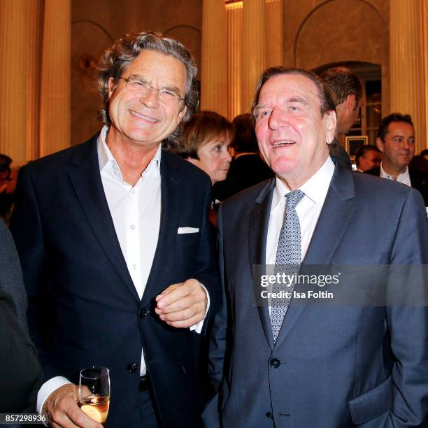 Florian Langenscheidt, Former German chancellor Gerhard Schroeder during the Re-Opening of the Staatsoper Unter den Linden on October 3, 2017 in...