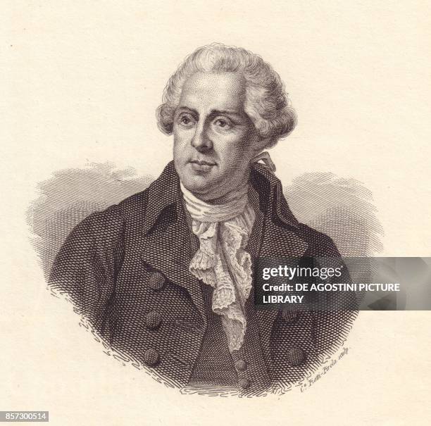 Portrait of the Corsican patriot Filippo Antonio Pasquale de' Paoli , copper engraving by Caterina Piotti-Pirola, from Iconografia italiana degli...