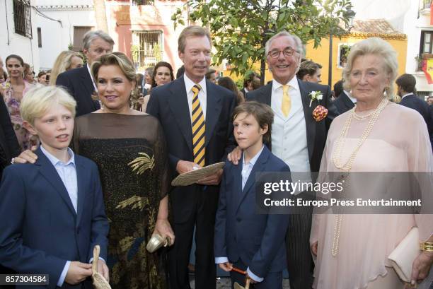 Grand Duke Henri of Luxembourg and Grand Duchess Maria Teresa of Luxembourg, from The Grand Ducal Family of Luxembourg, and their grandsons Gabriel...