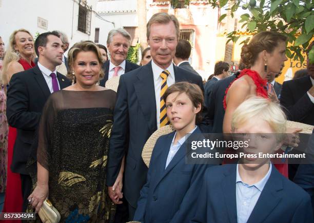 Grand Duke Henri of Luxembourg and Grand Duchess Maria Teresa of Luxembourg, from The Grand Ducal Family of Luxembourg, and their grandsons Gabriel...