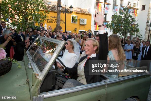 Marie-Gabrielle of Nassau and Antonius Willms attend their wedding on September 2, 2017 in Marbella, Spain.