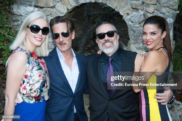 Carolina Bang, Ernesto Alerio, Alex de la Iglesia and Juana Acosta attend the wedding of Dafne Fernandez and Mario Chavarria on September 2, 2017 in...