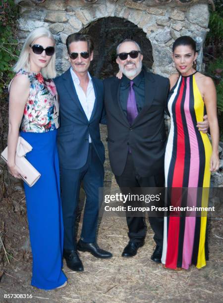 Carolina Bang, Ernesto Alerio, Alex de la Iglesia and Juana Acosta attend the wedding of Dafne Fernandez and Mario Chavarria on September 2, 2017 in...