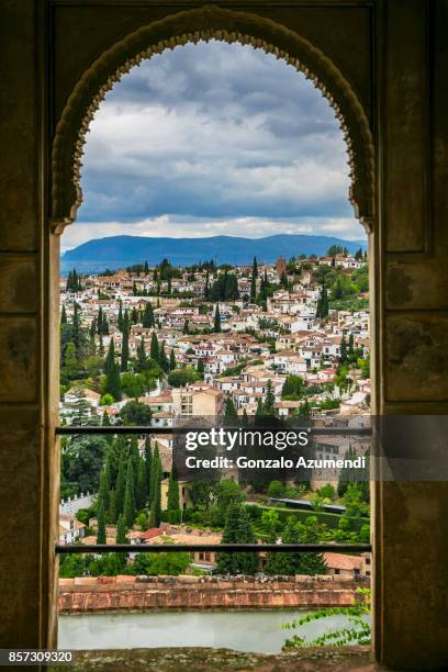 albaicin at granada spain - alhambra stock-fotos und bilder