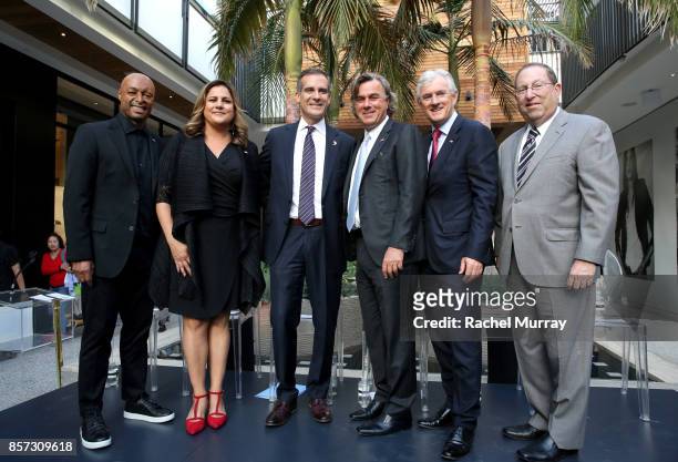 Martinez, Executive Director of Infinite Hero Foundation Laurie Baker, Los Angeles Mayor Eric Garcetti, Co-Chief Executive Officer of Westfield...