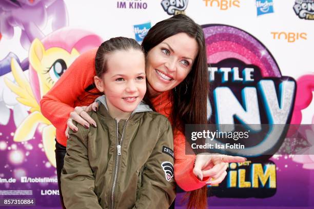 Singer Kate Hall with her daughter Kate Hall and her daughter Ayana Haley Hall-Soost attend the 'My little Pony' Premiere at Zoo Palast on October 3,...