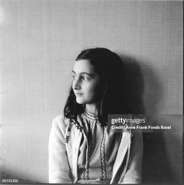 Anne Frank, who lived in concealed rooms during the Nazi occupation of Amsterdam, circa 1941.