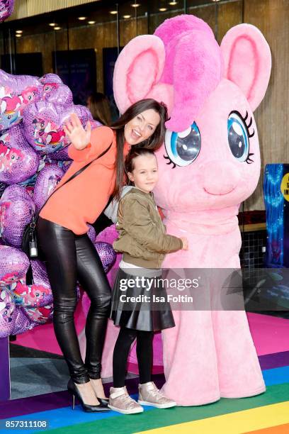 Singer Kate Hall with her daughter Kate Hall and her daughter Ayana Haley Hall-Soost attend the 'My little Pony' Premiere at Zoo Palast on October 3,...