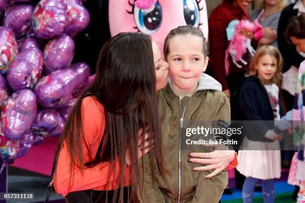 Singer Kate Hall with her daughter Kate Hall and her daughter Ayana Haley Hall-Soost attend the 'My little Pony' Premiere at Zoo Palast on October 3,...