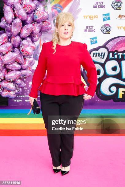 Irish singer Maite Kelly attends the 'My little Pony' Premiere at Zoo Palast on October 3, 2017 in Berlin, Germany.