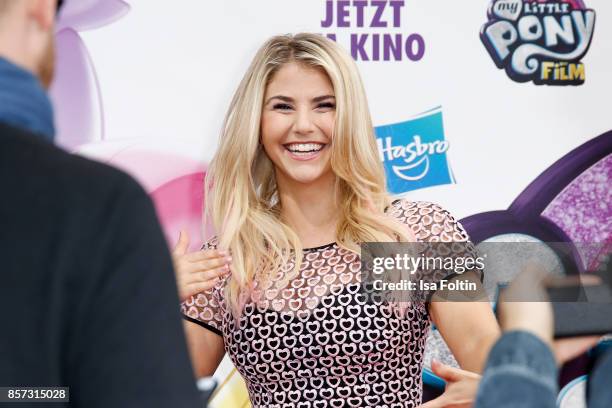 Swiss singer Beatrice Egli attends the 'My little Pony' Premiere at Zoo Palast on October 3, 2017 in Berlin, Germany.