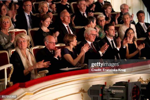 Monika Gruetters, State minister for culture, President of the Bundestag Norbert Lammert, Elke Buedenbender, Frank-Walter Steinmeier, federal...