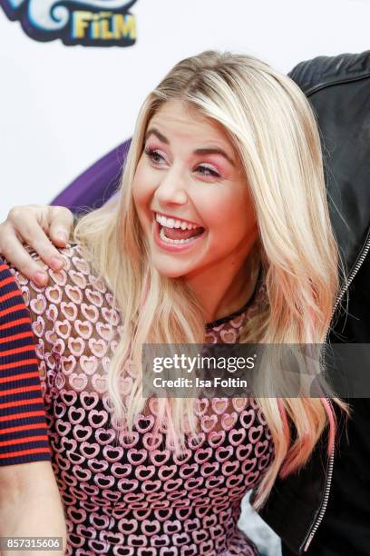 Swiss singer Beatrice Egli attends the 'My little Pony' Premiere at Zoo Palast on October 3, 2017 in Berlin, Germany.