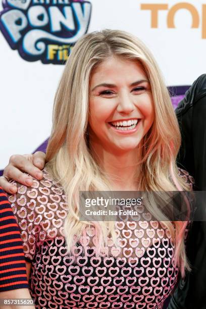 Swiss singer Beatrice Egli attends the 'My little Pony' Premiere at Zoo Palast on October 3, 2017 in Berlin, Germany.