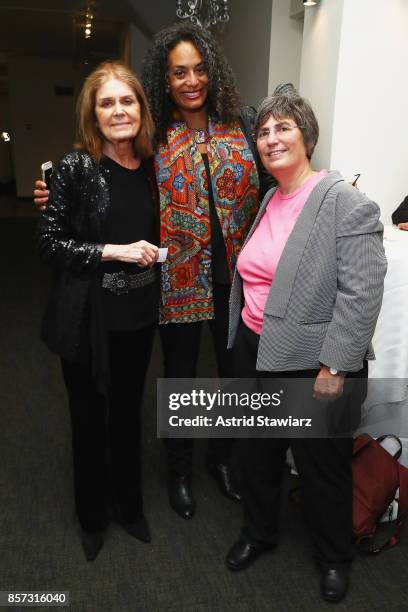 Gloria Steinem, Alyson Palmer and Jessica Neuwirth attend the Coalition Against Trafficking In Women's 2017 Gala, Game Change: A Night of Celebration...