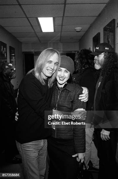 Tom Petty and daughter Adria Petty backstage at Madison Square Garden in New York City on December 13, 2002 .