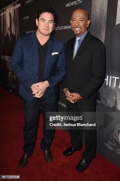 Dean Cain and Montel Williams arrive at the Architects of Denial, Los Angeles Premiere on October 3, 2017 in Los Angeles, California.