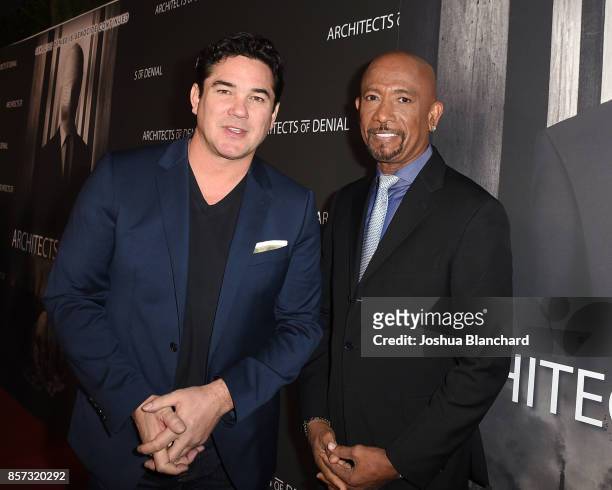 Dean Cain and Montel Williams arrive at the Architects of Denial, Los Angeles Premiere on October 3, 2017 in Los Angeles, California.