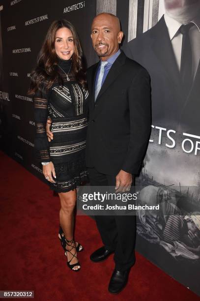 Tara Fowler and Montel Williams arrive at the Architects of Denial, Los Angeles Premiere on October 3, 2017 in Los Angeles, California.