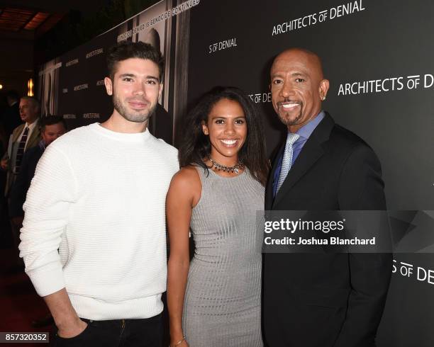 Kristos Andrews, Wyntergrace Williams and Montel Williams arrive at the Architects of Denial, Los Angeles Premiere on October 3, 2017 in Los Angeles,...