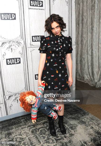 Actress Fiona Dourif attends Build to discuss The Movie 'Cult of Chucky' at Build Studio on October 3, 2017 in New York City.