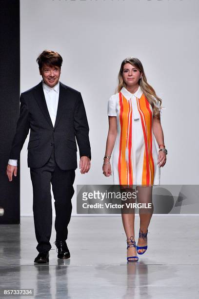 Fashion designer Valentin Yudashkin walks the runway during the Valentin Yudashkin Paris Ready to Wear Spring/Summer 2018 fashion show as part of...