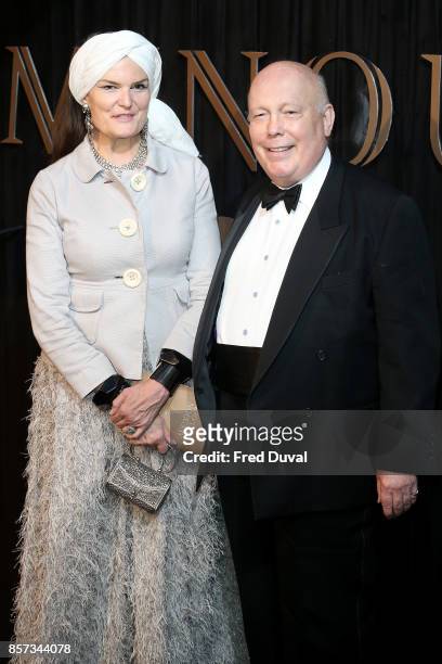 Julian Fellowes and Emma Joy Kitchener attend the BFI Luminous Fundraising Gala at The Guildhall on October 3, 2017 in London, England.