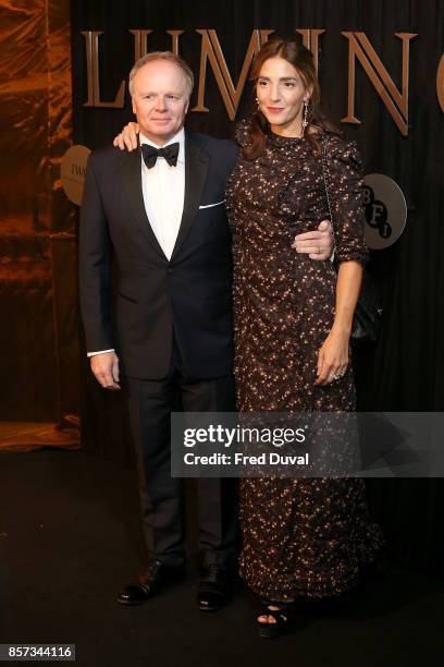 Jason Watkins, Clara Francis attend the BFI Luminous Fundraising Gala at The Guildhall on October 3, 2017 in London, England.