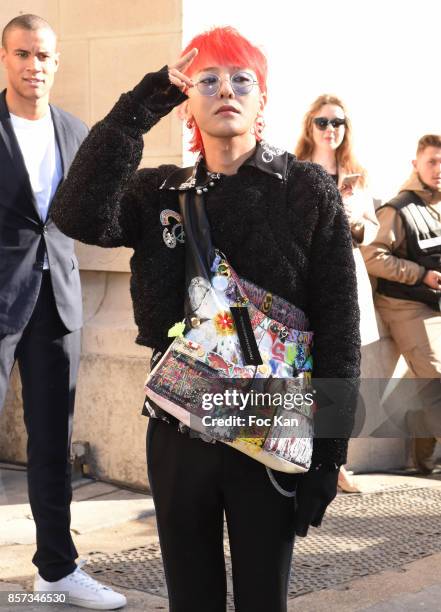 Dragon poses during the Chanel show as part of the Paris Fashion Week Womenswear Spring/Summer 2018 on October 3, 2017 in Paris, France.