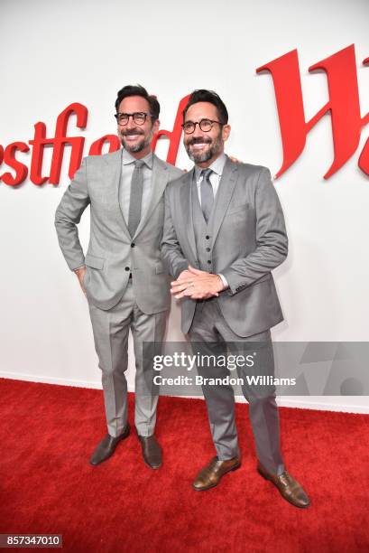 Lawrence Zarian and Gregory Zarian attend the grand reopening of the Westfield Century City mall at Westfield Century City on October 3, 2017 in...