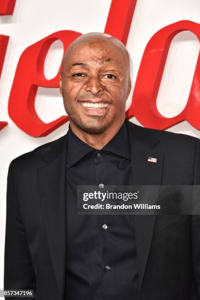 Actor/speaker/soldier J.R. Martinez speaks during the grand opening of the Westfield Century City mall at Westfield Century City on October 3, 2017...