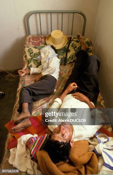 Epidemie de cholera au Perou; centre medical de Moro le 10 mars 1991 a Chimbote, Perou.