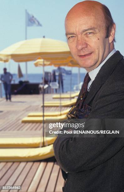 Close up Jean-Paul Rappeneau, realisateur francais et membre du jury au Festival de Cannes le 14 mai 1991 a Cannes, France.